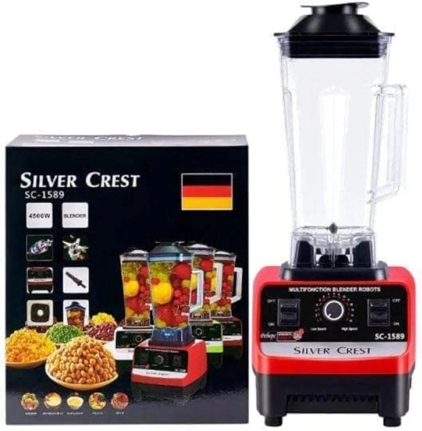 Silver Crest SC-1589 2 in 1 High Power Blender 4500W Multi-Function Grinder & Smoothie Maker - Image 4