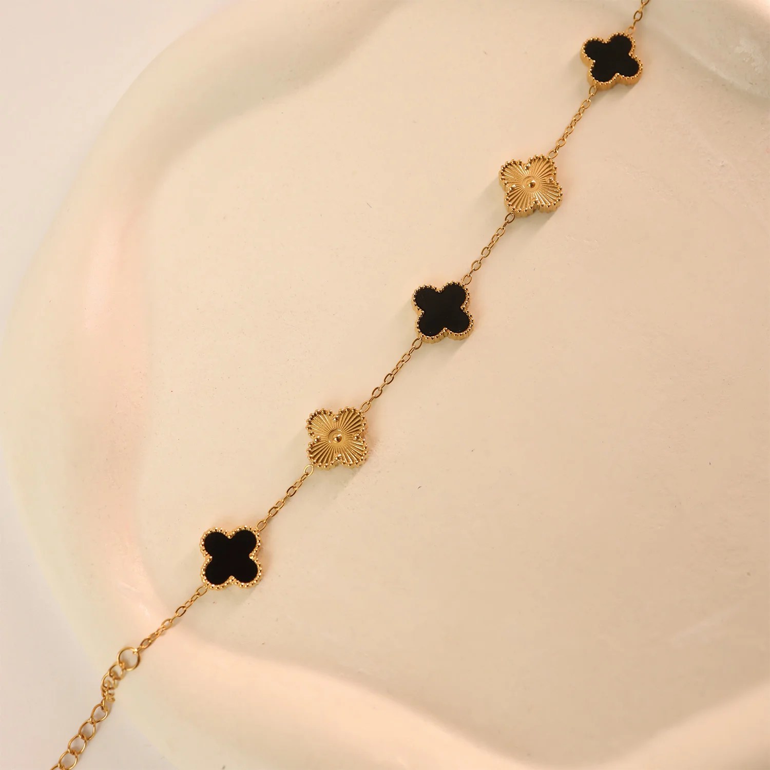 QXT-134 Clover 2-in-1 Bracelet Stainless Steel | Versatile & Stylish Accessory - Image 3