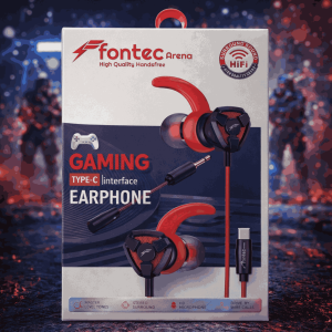 Fontec Arena Type-C Gaming Earphones with Detachable Mic  HiFi Stereo Surround Wired Handsfree for Type-C Devices (Random Color)