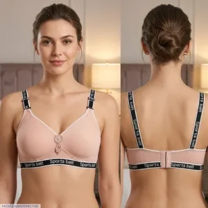 Women Blue Sport Belt Bra A Cup Adjustable Underwear