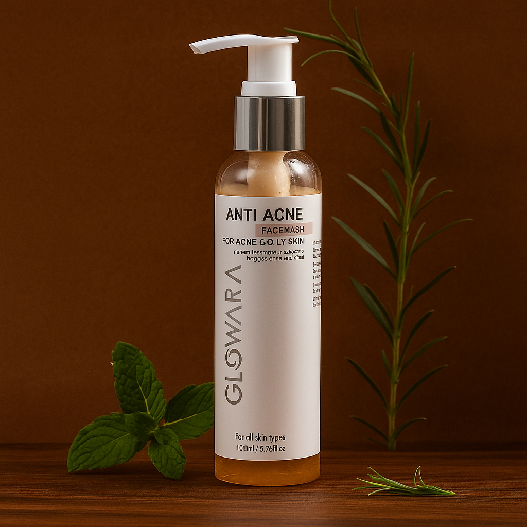 Glowara Anti Acne Face Wash Deep Cleansing Formula with Anti-Microbial & Oil-Control Ingredients for Clear, Smooth & Acne-Free Skin