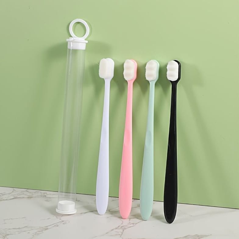 1Pc Soft Tooth Brush Micro Nano Tooth Brush For Sensitive Gums With Extra Soft Floss Random Color - Image 2