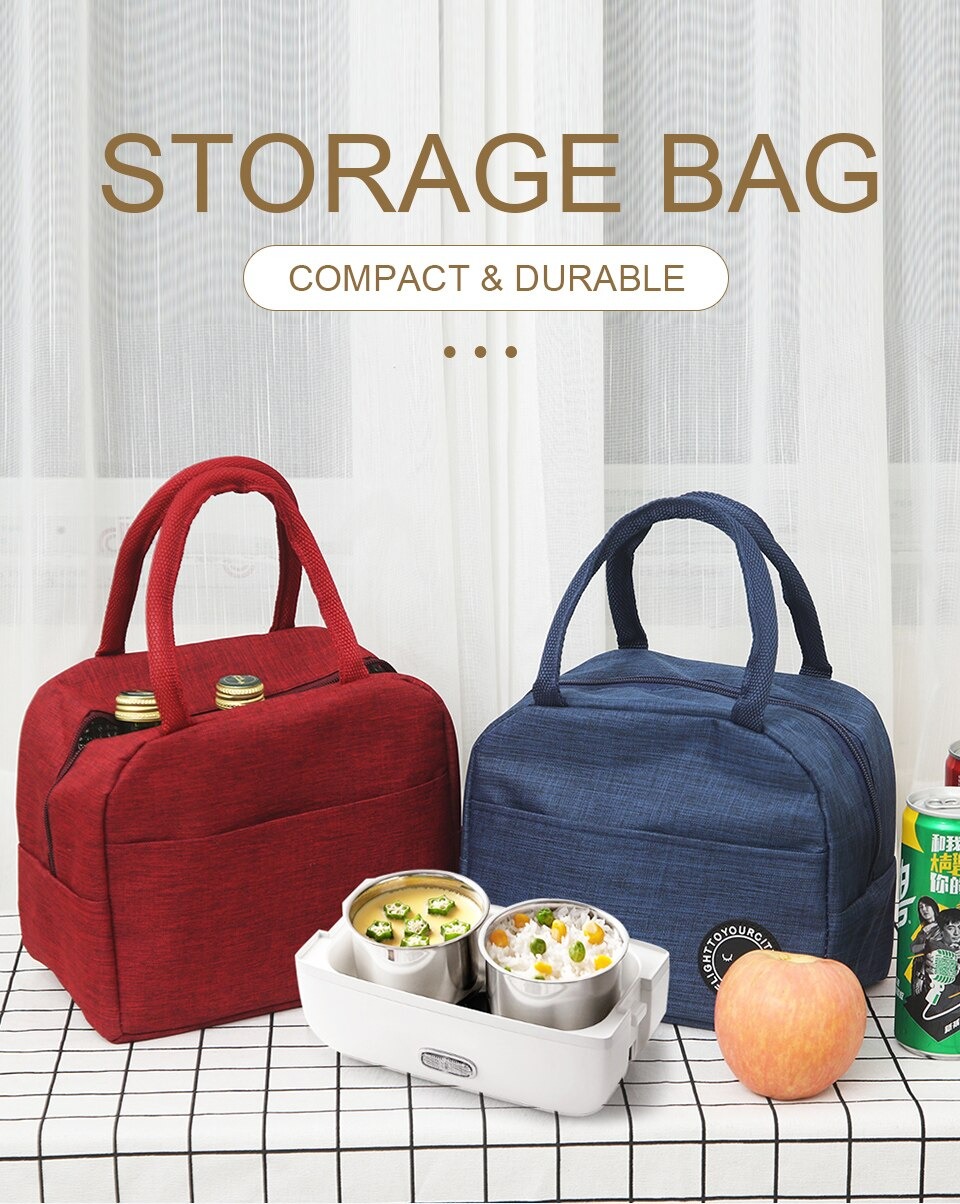 Portable Thermal Insulated Lunch Bag Stylish And Durable Lunch Box Tote Cooler For Women, Perfect For School, Office, Outing, And Picnic (Random Color) - Image 2