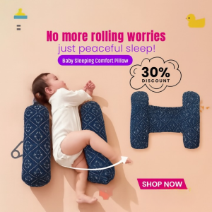 Soft Baby Sleeping Pillow With Neck Support | Printed Baby Sleep Cushion