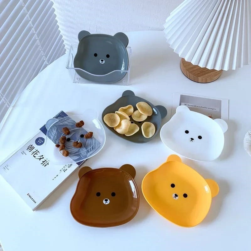 8Pcs Bear Shape Plate Set | Random Colour - Image 3