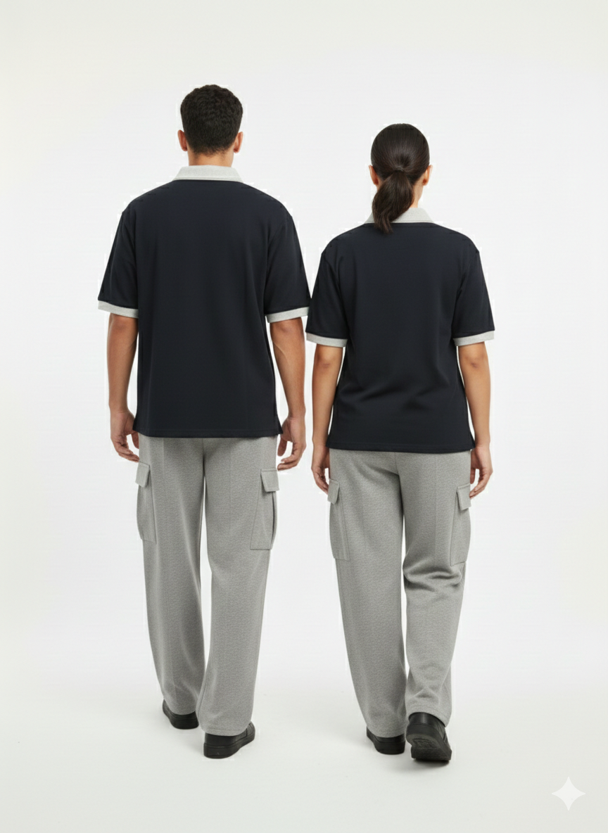 Mens Stylish Track Suit Premium Polo T-Shirt & Soft Cargo Trouser Set - Image 2
