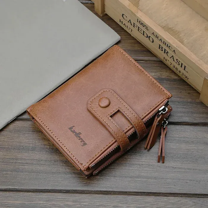 Original Buffalo Leather Trifold Wallet for Men Premium Handcrafted Slim Bifold Card Holder Wallet - Image 3
