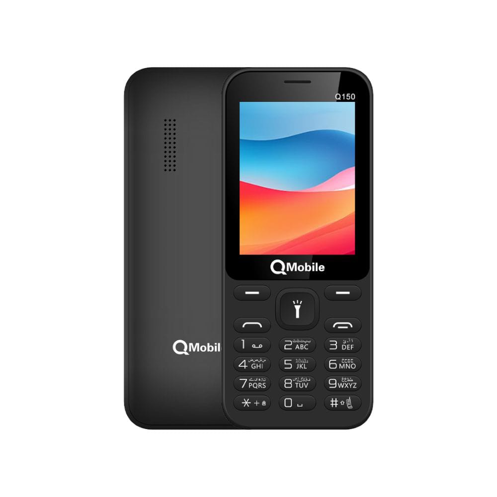 QMobile Q150 2.4 inches LED Dual SIM PTA Approved, 1000 mAh Long Battery Life, Classic Keypad Mobile (Random Color)