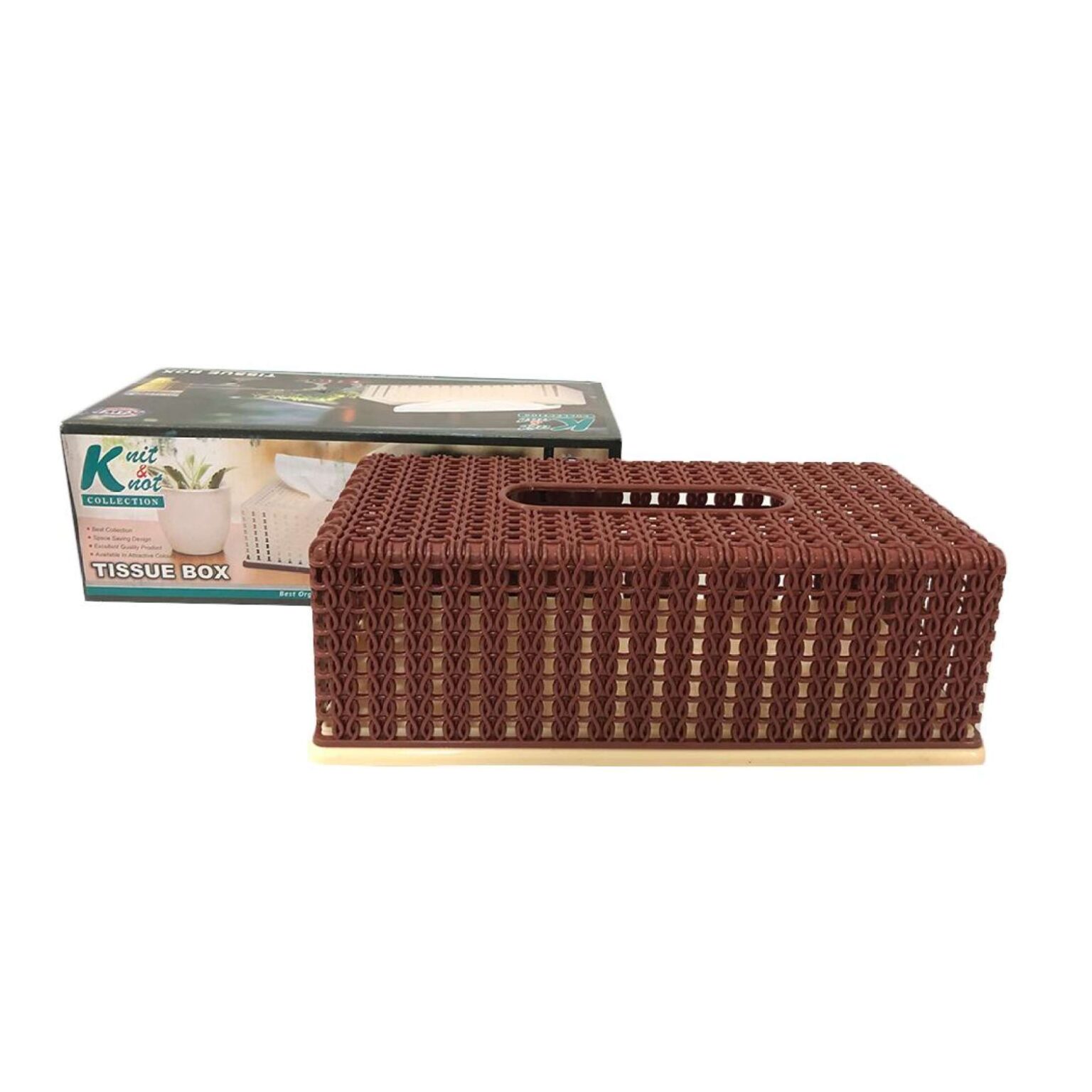 Rectangular Tissue Box Cover Collapsible PP Tissue Roll Holder with Easy Top Access - Image 5