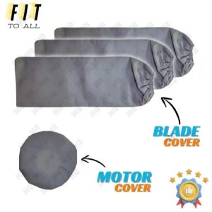 Universal Ceiling Fan Blade & Motor Cover Set Dustproof, Washable Fabric Protection for Home & Office Fans