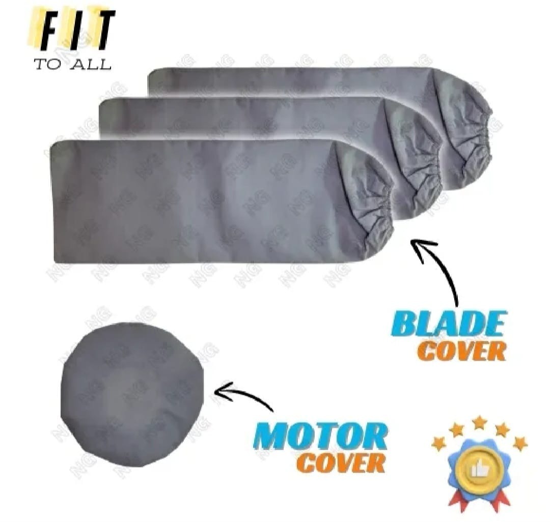 Universal Ceiling Fan Blade & Motor Cover Set Dustproof, Washable Fabric Protection for Home & Office Fans