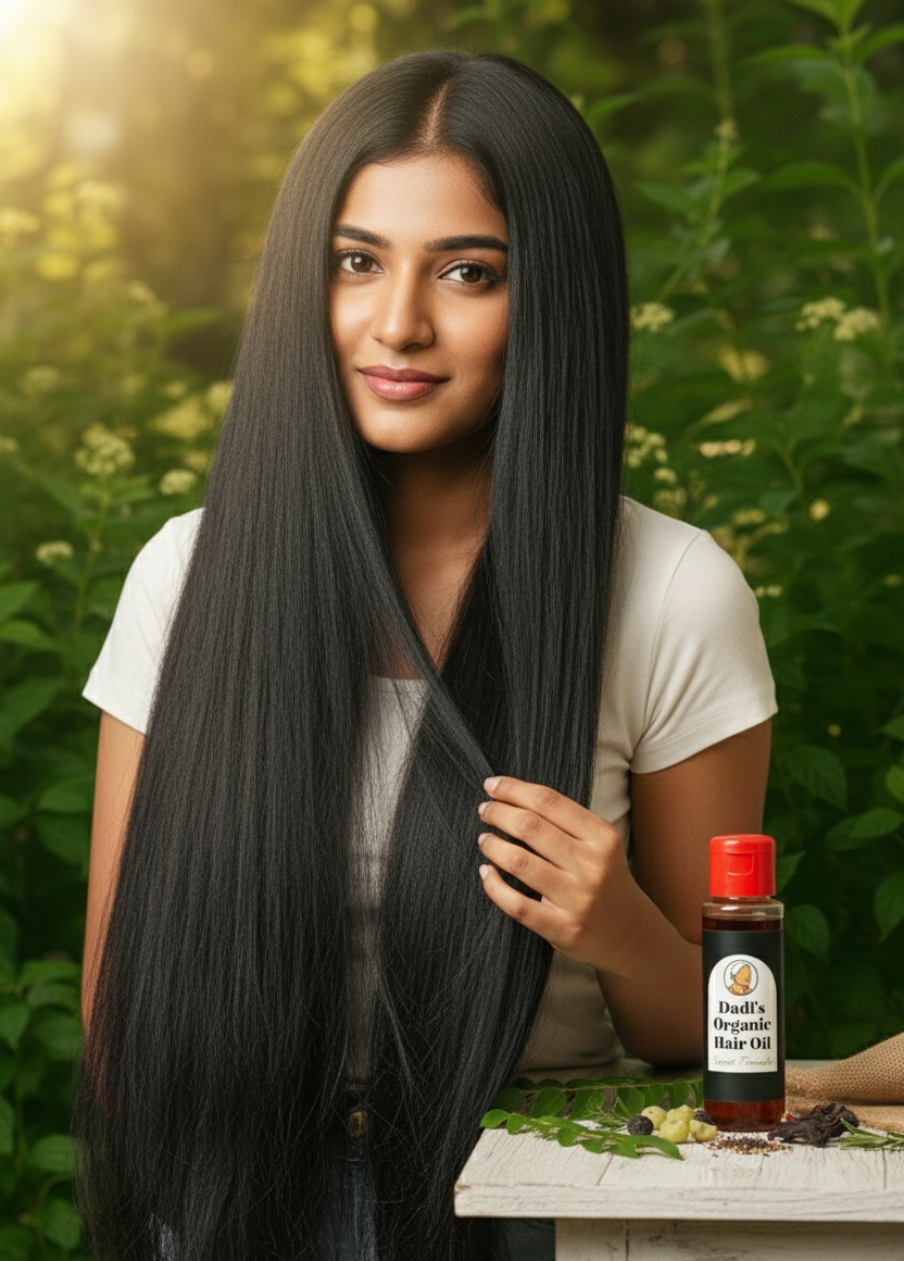 Dadis Organic Hair Oil: The Ayurvedic Secret for Ultimate Hair Health. This Cold-Pressed, Herbal Elixir is Best for Combating Hair Fall 100ml - Image 3