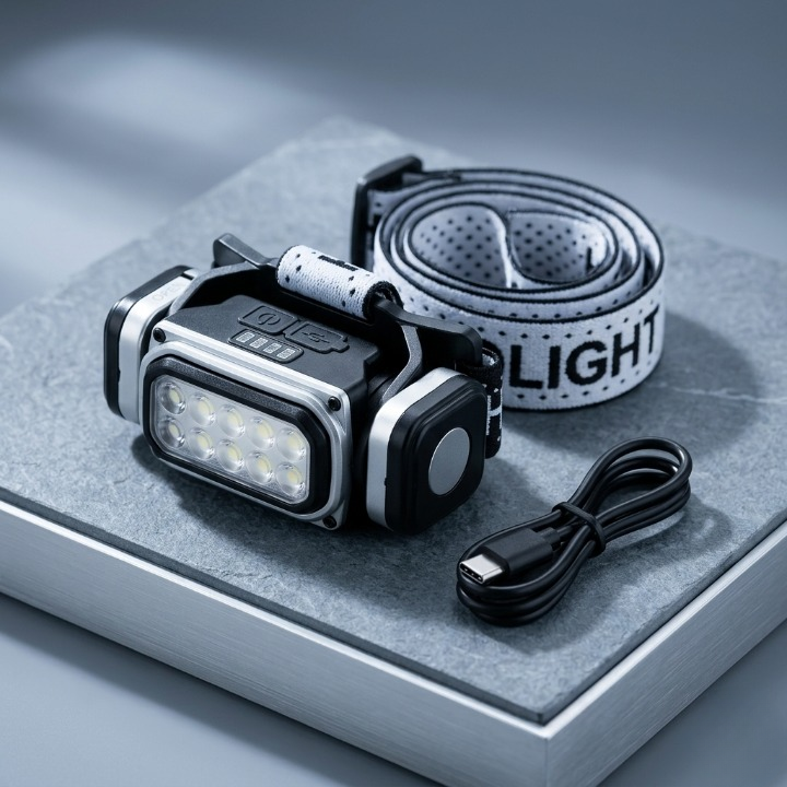 HX-T90 Ultra Bright Rechargeable LED Headlight Multi-Mode Waterproof Headlamp with Magnetic Function & Type-C Fast Charging - Image 3