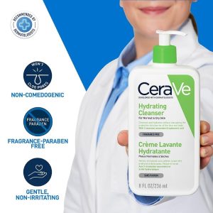 Cerave Hydrating Facial Cleanser 237ml Gentle Moisturizing Face Wash With Hyaluronic Acid And Ceramides For Normal To Dry Skin