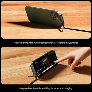 240W Type-C to Type-C Fast Charging Cable with Adjustable Stand 1.5M PD 3.1 90° Elbow Gaming Cable