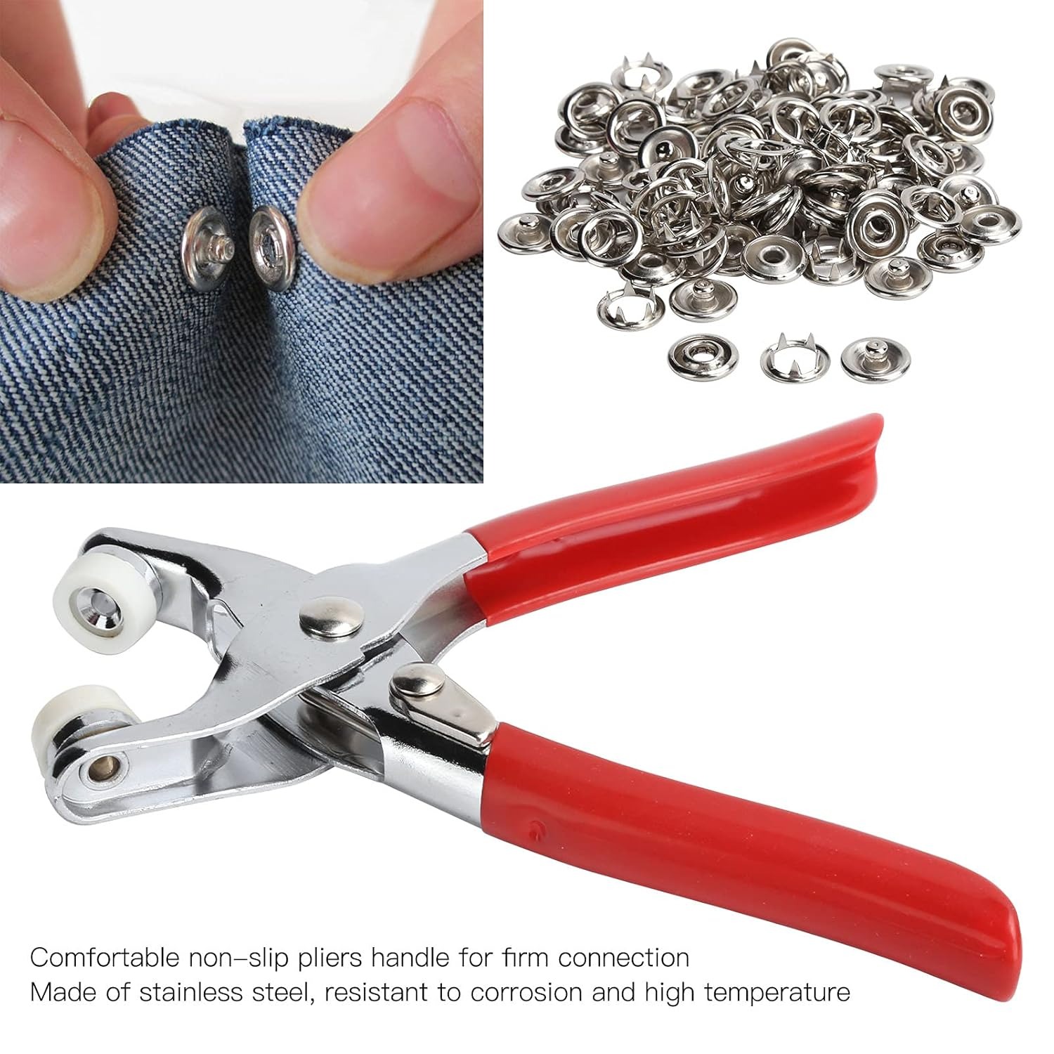 Hand Press Button Plier With 50 Tich Buttons - Image 3