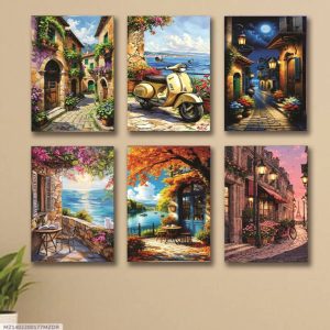 6 PC Colorful Wall Art Cardboard Phototiles Durable Elegant Stylish Vibrant And Unique Decorative Home And Office Collection