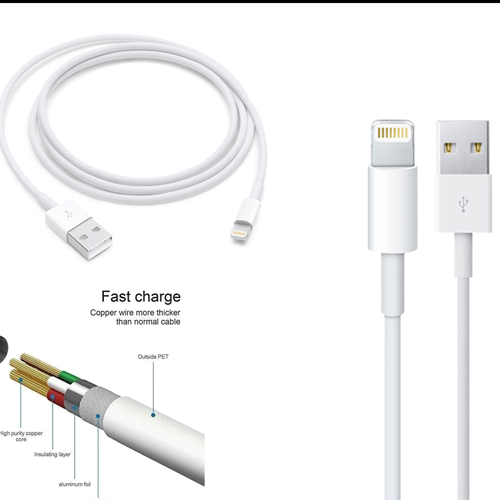 Apple Lightning to USB Cable for iPhone, iPad & iPod Fast Charging & Data Sync Cable - Image 3
