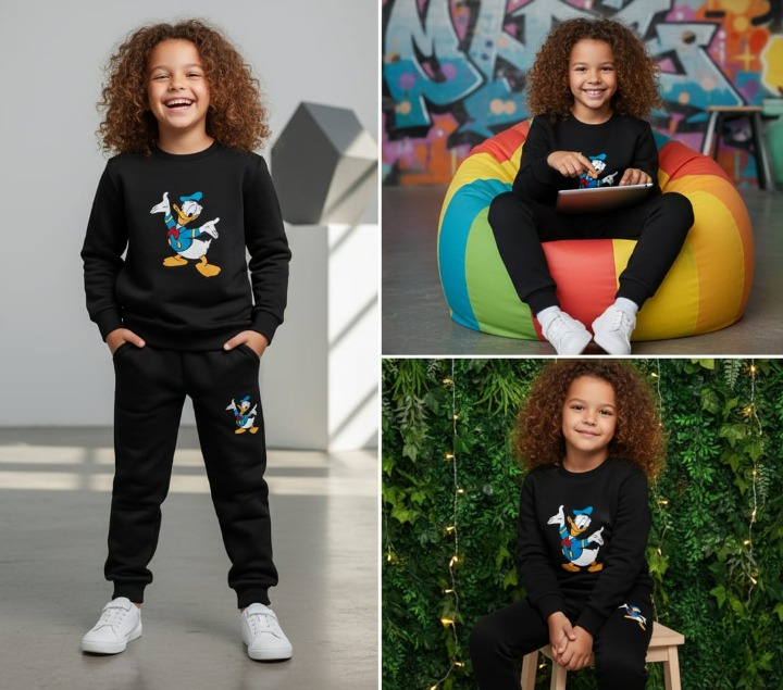 Black Duck Printed Kids Tracksuit