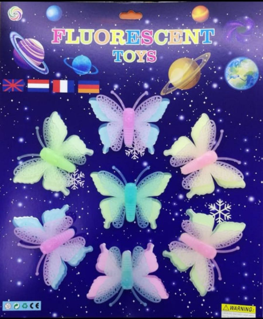 Pack of 08 Butterfly Wall Sticker Glow in the Dark Luminous 3D Butterfly Stickers DIY Wall Sticker 3D Art Mural for Decorations - Image 3