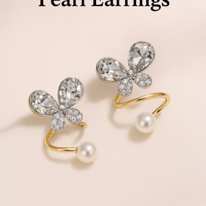 Tangled Korean Pearl Earrings  Golden Silver (PQT-994)