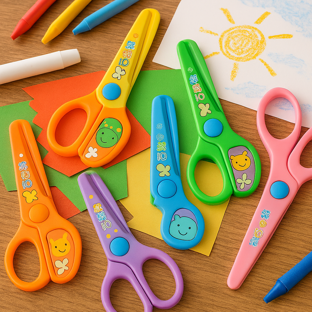 Set of 6 Multistyle Children Safety Scissors All Plastic Toddler Craft Scissors with Round Tips for School & DIY - Image 2
