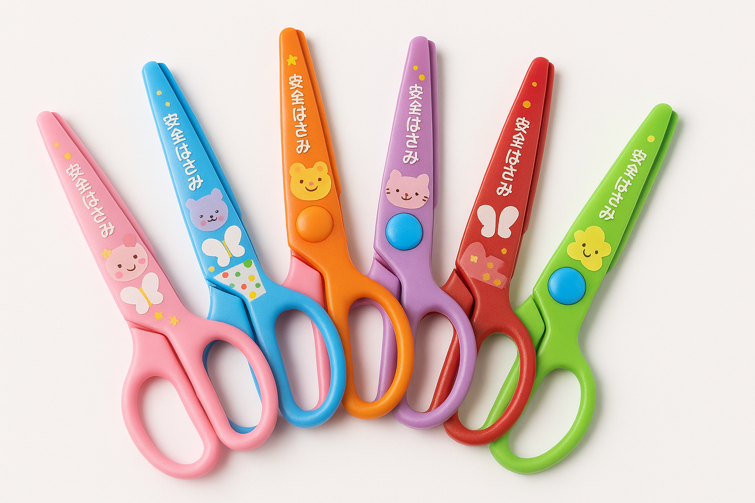 Set of 6 Multistyle Children Safety Scissors All Plastic Toddler Craft Scissors with Round Tips for School & DIY - Image 3