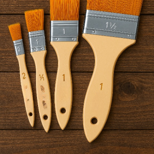 Pack of 4 Nylon Hair Wide and Thin Gesso Base Brushes  Premium Paint Brushes Set for Artists