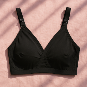 Black SADA Cotton Bra Soft 3 Hook Support Bra for Women
