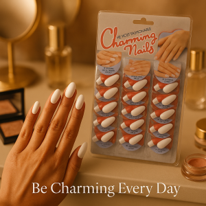 Pack of 24 Charming Artificial Nails with Glue  240 Nails & 24 Glues Total, Beautiful Nail Extensions for Girls & Women (Random color)