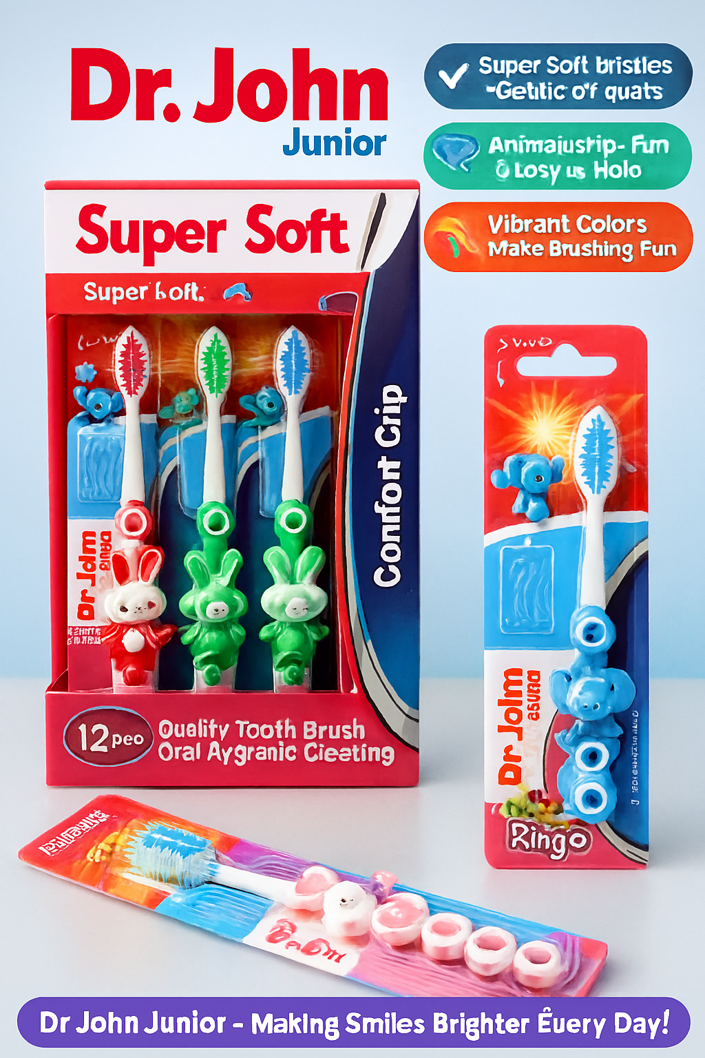 Dr. Jones Baby Teeth Brush Pack of 3 | Soft Bristles | Gentle Oral Care for Infants and Toddlers (Random color) - Image 3