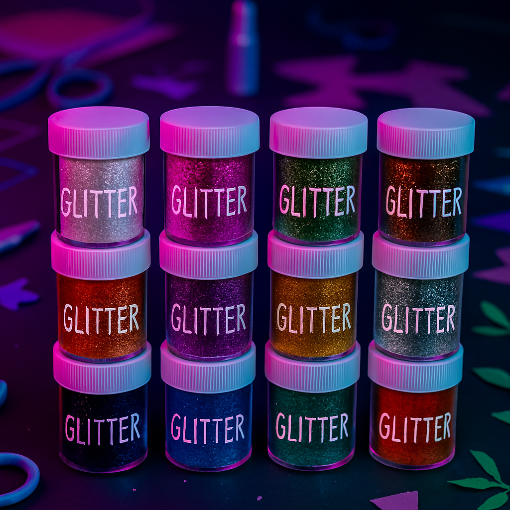 Glitter Powder Bottle Set Pack of 12 Different Colors, High-Quality Craft Glitter for DIY, Nail Art, and Decorations - Image 3