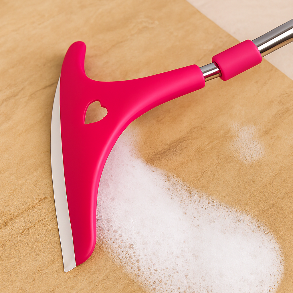 Stainless Steel Glass Wiper with Retractable Handle Window & Glass Cleaning Scraper (Random color)