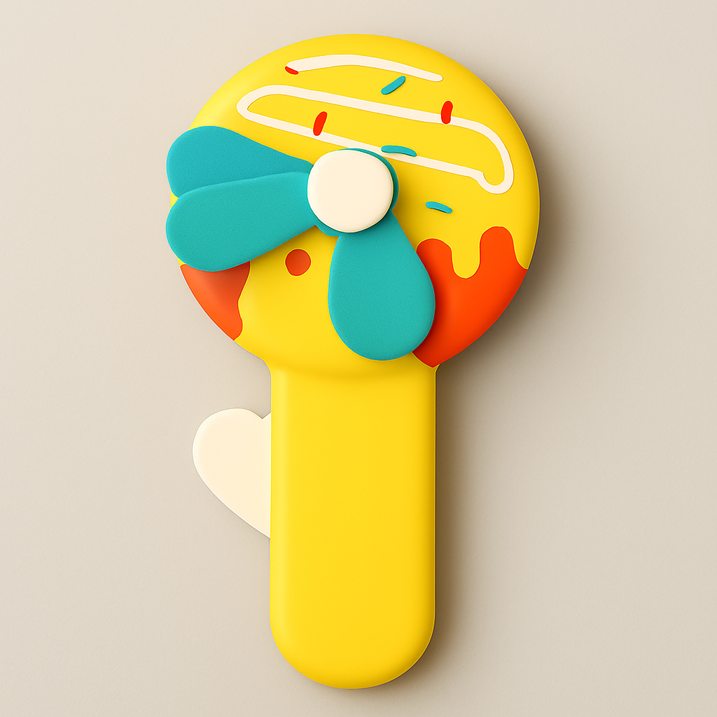 Handheld Donald Shape Toy Fan for Kids Cute Cartoon Design, Safe Soft Blades, Portable Mini Fan for Summer Play & Cooling (Random Color) - Image 4