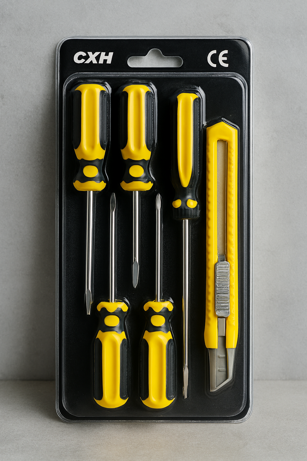 Set of 5 Screwdrivers & 1 Cutter High Quality Hand Tool Kit with 2 Straight, 3 Cross Screwdrivers & Sharp Cutter for Household and DIY Use - Image 2