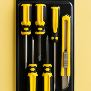Set of 5 Screwdrivers & 1 Cutter High Quality Hand Tool Kit with 2 Straight, 3 Cross Screwdrivers & Sharp Cutter for Household and DIY Use