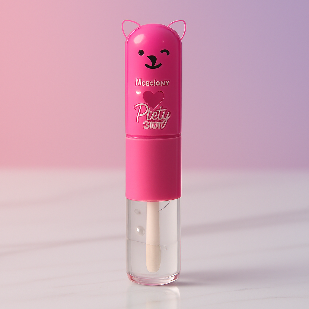 2 in 1 Cute Lip Balm + Lip Oil Moisturizing, Glossy & Nourishing Lip Care | Available in Yellow, Red, Pink, Dark Pink, Purple & Sky Blue - Image 4