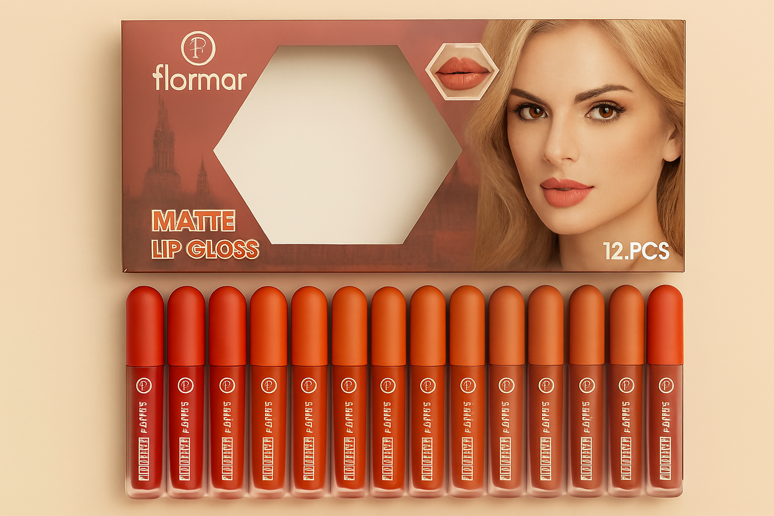 Nude Shades High Pigmented Lipgloss Set of 6 & 12 Creamy Long-Lasting Glosses | Moisturizing, Smooth Finish & Everyday Wear