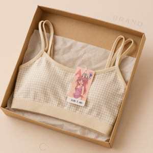 Dotted Style Soft Malai Bra for Girls Double Straps, Lightweight & Comfortable Non-Padded Bra (Beige)
