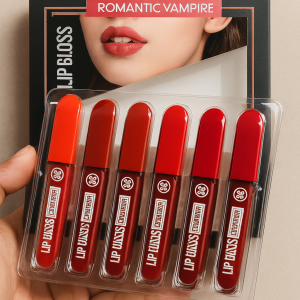 Romantic Empire Matte Lipgloss Set of 6  High Pigment, Long-Lasting Liquid Lip Gloss | Shades of Red Collection