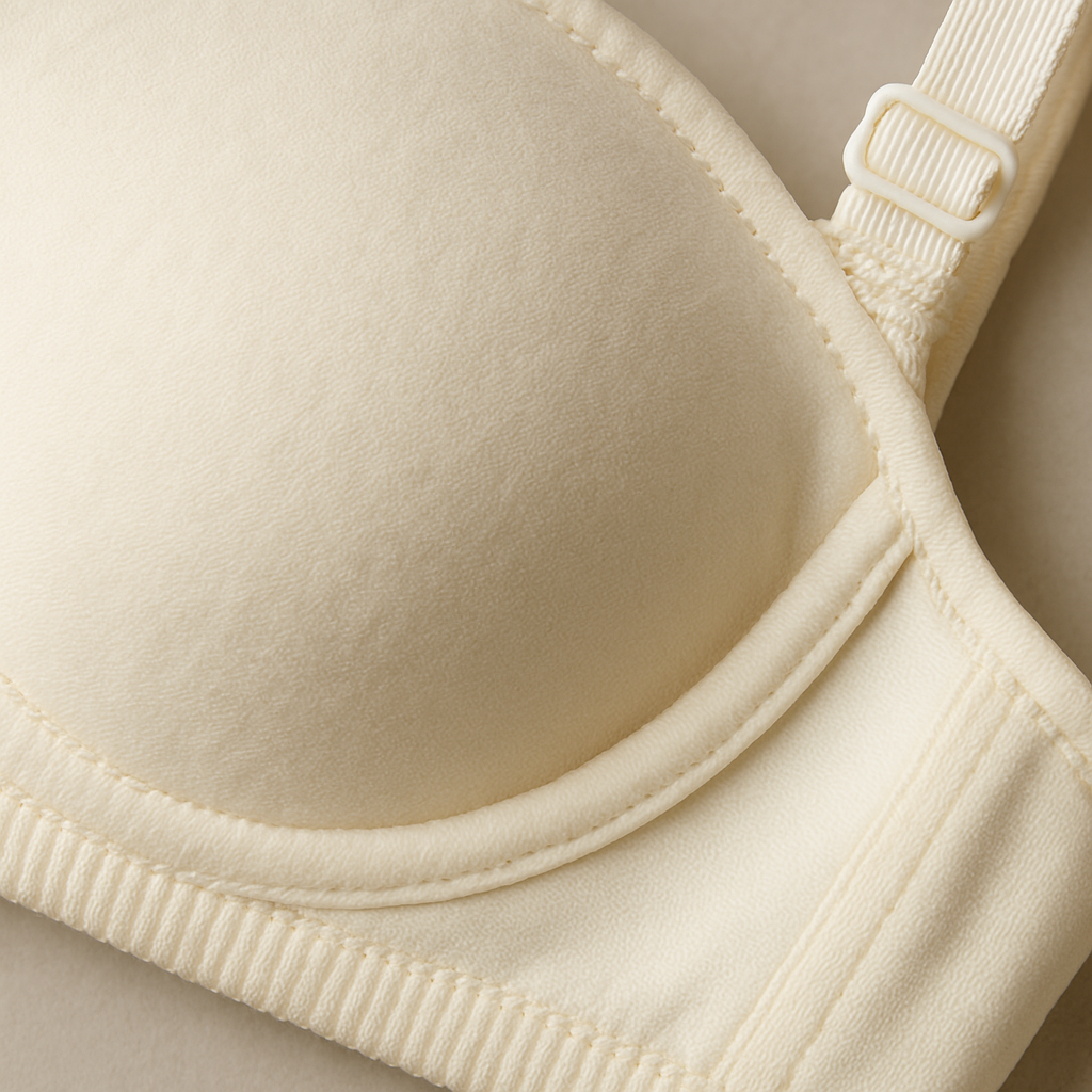 Cotton Light Padded Bra Comfortable Everyday Wear, Plain Design (Sizes 3242, Beige) - Image 2