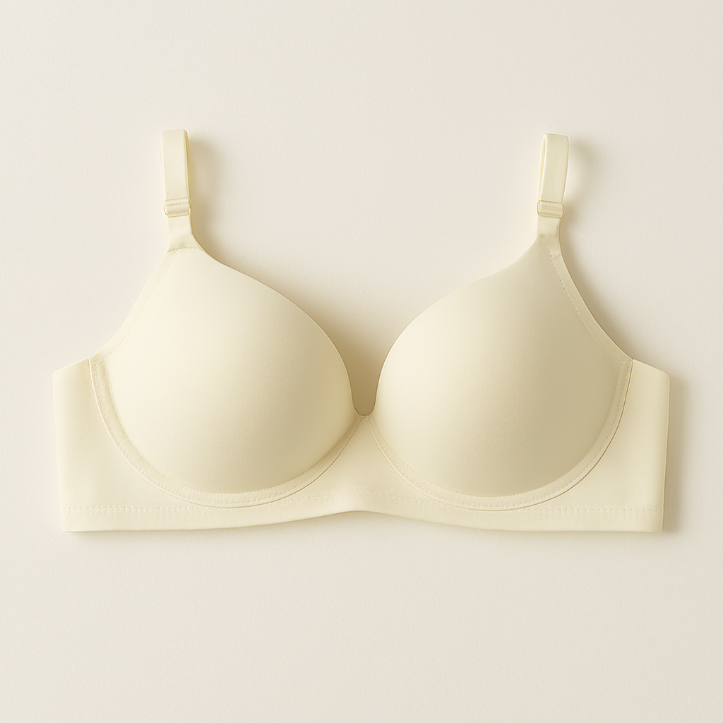 Cotton Light Padded Bra Comfortable Everyday Wear, Plain Design (Sizes 3242, Beige) - Image 4