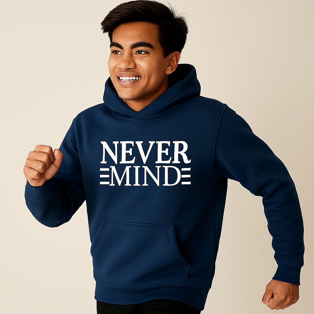 Printed Hoodie for Men Never Mind Design, Soft Fabric, Fashionable & Casual Wear - Image 2
