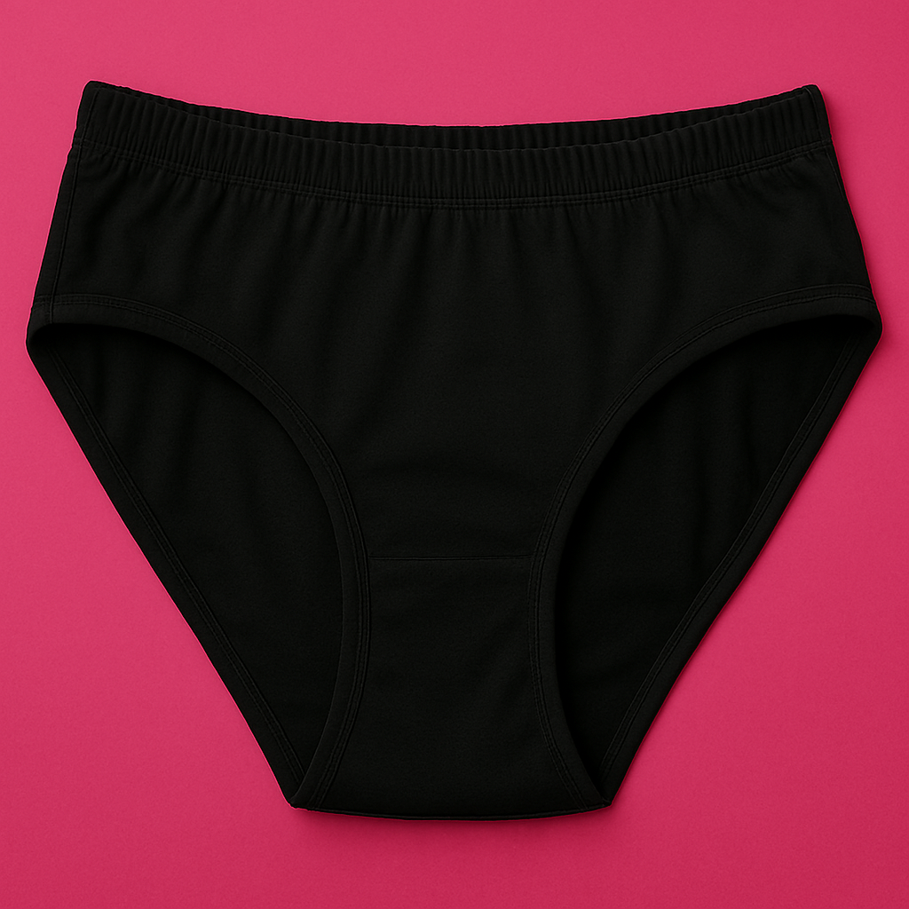 Jersey Plain Panty for Women Lightweight, Comfortable & Soft Everyday Wear Underwear, Available in Sizes S, M, L (Black)
