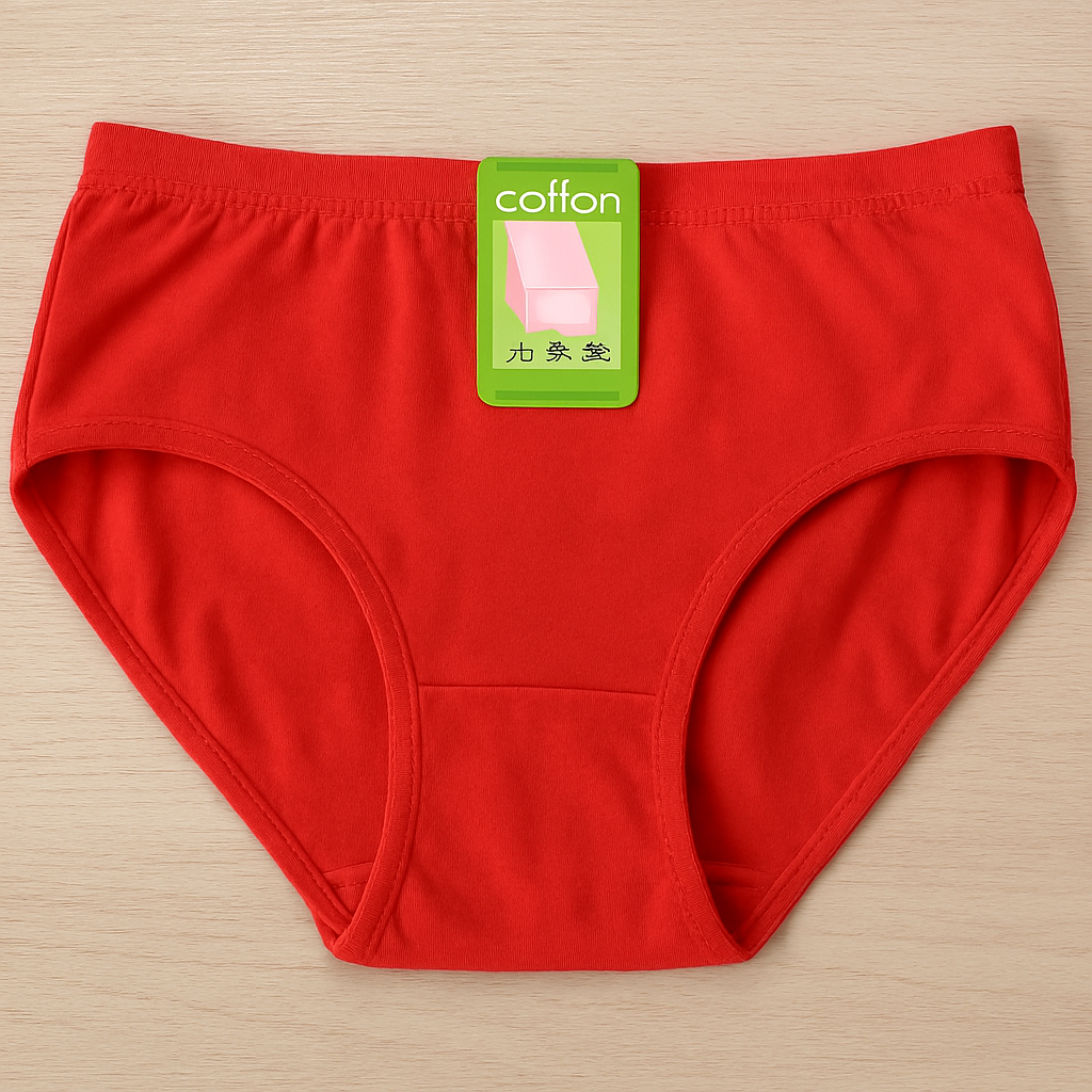 Jersey Plain Panty for Women Soft & Comfortable Everyday Underwear, Lightweight and Breathable Lingerie in Red (1 Piece) - Image 2