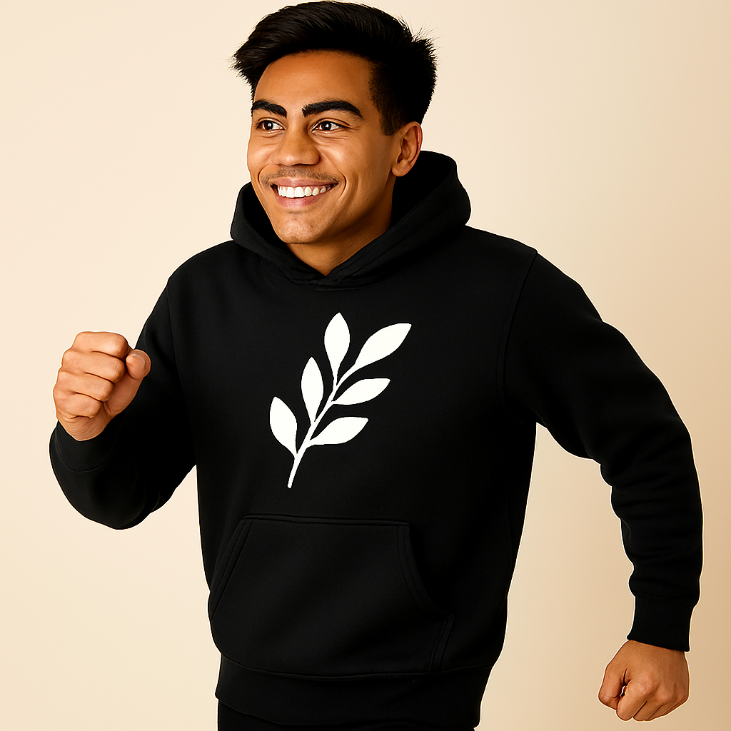 Comfortable Printed Black Hoodie for Men Premium Fabric & Fit - Image 2