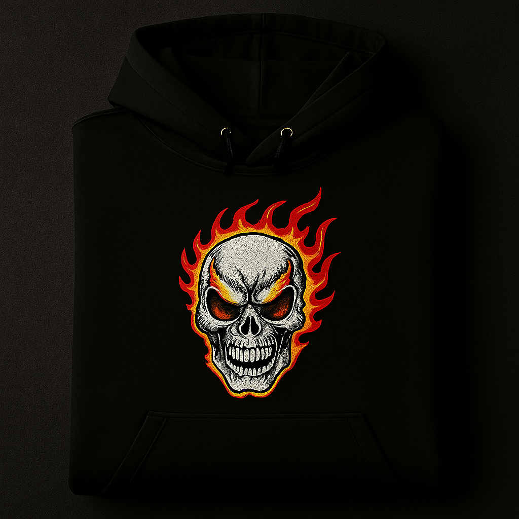 New Summer Collection Full Black Hoodie with Ghost Skull Print for Men and Boys Comfortable, Trendy & Casual Wear - Image 3