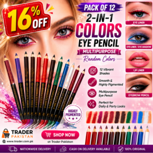 Pack of 12 Colors Eye Pencil | Multipurpose Eye Pencil Set