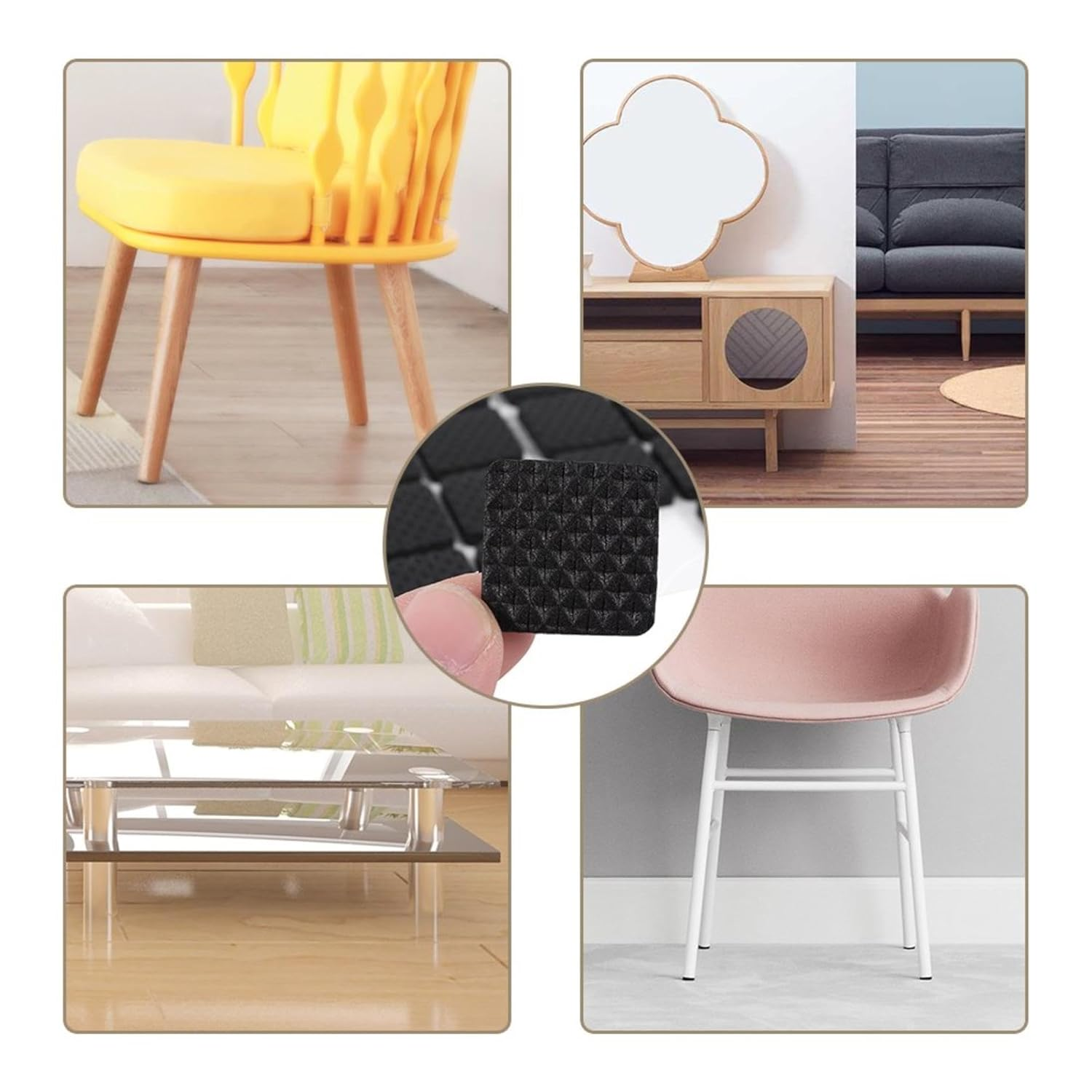 Pack of 2/ 18 /8 Self-Adhesive Furniture Pads Rubber Floor Protector Non-Slip Furniture Pads, Sofa, Bed, Table, Cabinet, Dining Chairs Balance Pad - Image 5