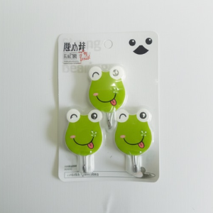 Pack Of 3 Self Adhesive Wall Hooks Waterproof Cartoon Sticky homes for Home & Kitchen | Heavy Duty Multipurpose Storage Hooks | Easy No-Drill Installation | Strong Adhesive for Glass, Wood, Plastic, Stainless Steel | (Random Color)